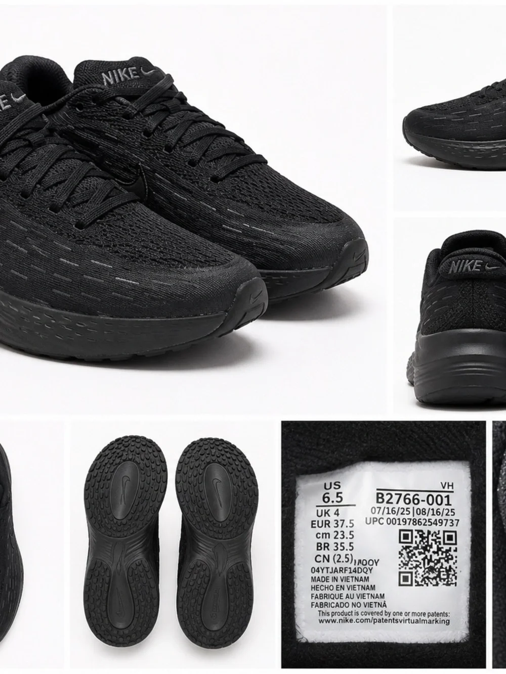 Nike Unisex's Black Comfort Cushion Running Shoes